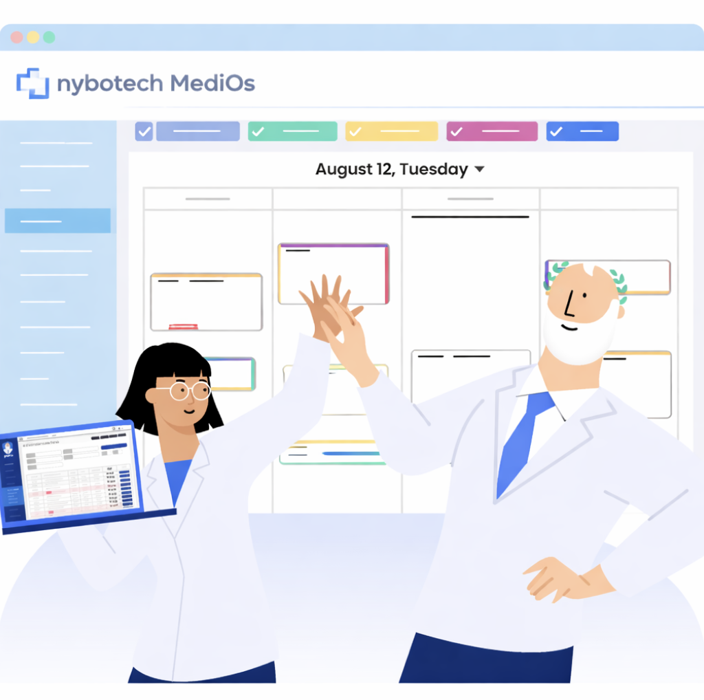 Nybotech MediOS team collaboration illustration